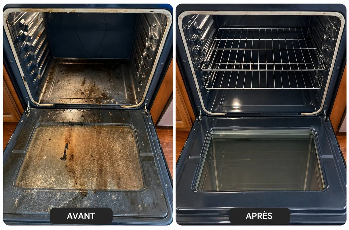 Nettoyage four Montpellier avant après — BrightNest Services